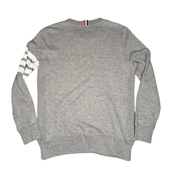 Excellent Thom Browne Grey Stripe 4 Bar Sweatshirt Crew Mens Size 2 S Cotton - Picture 3 of 12